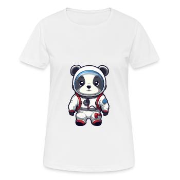 Astronaut Lustiger Panda Kawaii Cartoon Tier Haustier - Frauen T-Shirt atmungsaktiv - Weiß - Vorne - AI Model Female 172 dark (172cm)