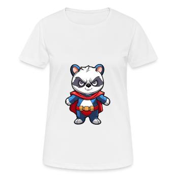 Superheld Lustiger Panda Kawaii Cartoon Tier Haustier - Frauen T-Shirt atmungsaktiv - Weiß - Vorne - AI Model Female 172 dark (172cm)