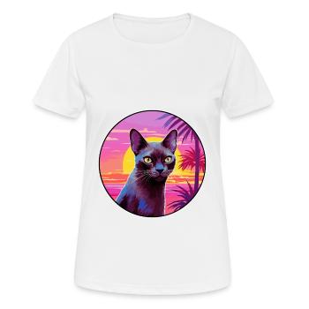 Chat birman race aquarelle dessin animé Kawaii animal de compagnie - T-shirt respirant Femme - blanc - Devant - AI Model Female 172 dark (172cm)