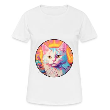 Turc Van Cat Race Aquarelle Dessin Animé Kawaii - T-shirt respirant Femme - blanc - Devant - AI Model Female 172 dark (172cm)