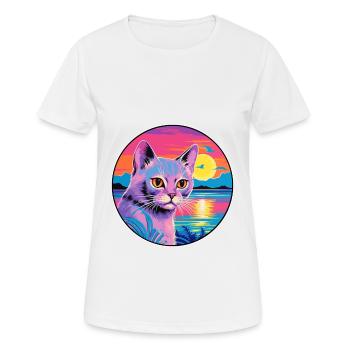 Korat Katzenrasse Aquarell Cartoon Kawaii Haustier - Frauen T-Shirt atmungsaktiv - Weiß - Vorne - AI Model Female 172 dark (172cm)