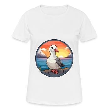 Albatross Colorful Watercolor Cartoon Kawaii Pet - Women's Breathable T-Shirt - white - Front - AI Model Female 172 dark (172cm)
