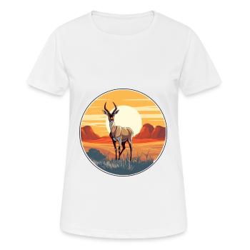 Antilope Buntes Aquarell Cartoon Kawaii Tier - Frauen T-Shirt atmungsaktiv - Weiß - Vorne - AI Model Female 172 dark (172cm)