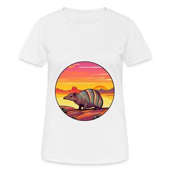 Tatou Aquarelle colorée Cartoon Kawaii Pet - T-shirt respirant Femme - blanc - Devant - AI Model Female 172 dark (172cm)