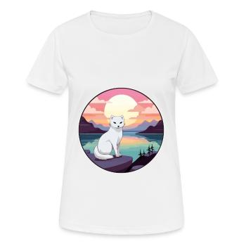 Polarfuchs Bunte Aquarell-Karikatur Kawaii Haustier - Frauen T-Shirt atmungsaktiv - Weiß - Vorne - AI Model Female 172 dark (172cm)