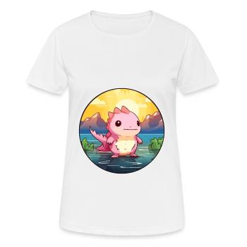 Axolotl Aquarelle Colorée Dessin Animé Kawaii Animal - T-shirt respirant Femme - blanc - Devant - AI Model Female 172 dark (172cm)