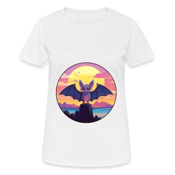 Fledermaus buntes Aquarell Cartoon Kawaii Tier - Frauen T-Shirt atmungsaktiv - Weiß - Vorne - AI Model Female 172 dark (172cm)