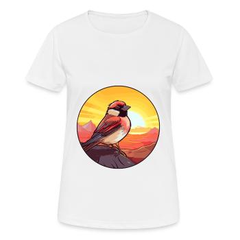 Sperling Buntes Aquarell Cartoon Kawaii Tier - Frauen T-Shirt atmungsaktiv - Weiß - Vorne - AI Model Female 172 dark (172cm)