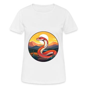 Schlange bunte Aquarell-Karikatur Kawaii-Tier - Frauen T-Shirt atmungsaktiv - Weiß - Vorne - AI Model Female 172 dark (172cm)