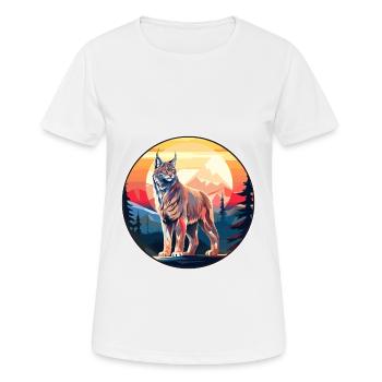 Luchs Buntes Aquarell Cartoon Kawaii Tier - Frauen T-Shirt atmungsaktiv - Weiß - Vorne - AI Model Female 172 dark (172cm)