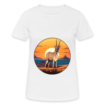 Oryx Aquarelle Colorée Dessin Animé Kawaii Animal - T-shirt respirant Femme - blanc - Devant - AI Model Female 172 dark (172cm)