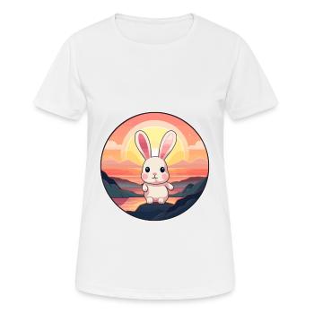 Hase buntes Aquarell Cartoon Kawaii Tier - Frauen T-Shirt atmungsaktiv - Weiß - Vorne - AI Model Female 172 dark (172cm)