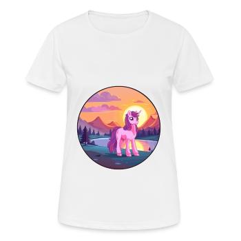 Pony buntes Aquarell Cartoon Kawaii Tier - Frauen T-Shirt atmungsaktiv - Weiß - Vorne - AI Model Female 172 dark (172cm)
