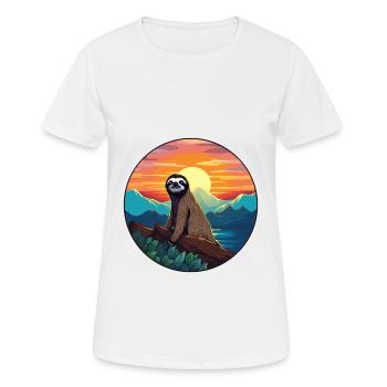 Paresseux coloré aquarelle dessin animé kawaii Animal - T-shirt respirant Femme - blanc - Devant - AI Model Female 172 dark (172cm)