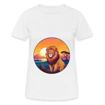 Lion Colorful Watercolor Cartoon Kawaii Animal - Women's Breathable T-Shirt - white - Front - AI Model Female 172 dark (172cm)