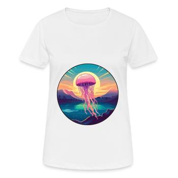 Méduse Aquarelle Colorée Dessin Animé Kawaii Pet - T-shirt respirant Femme - blanc - Devant - AI Model Female 172 dark (172cm)