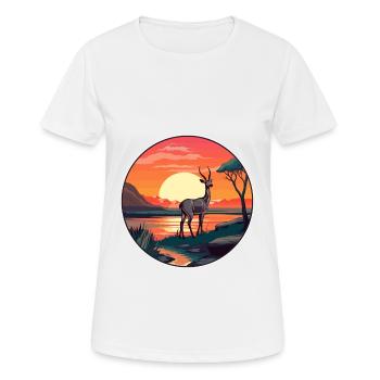Impala Buntes Aquarell Cartoon Kawaii Tier - Frauen T-Shirt atmungsaktiv - Weiß - Vorne - AI Model Female 172 dark (172cm)