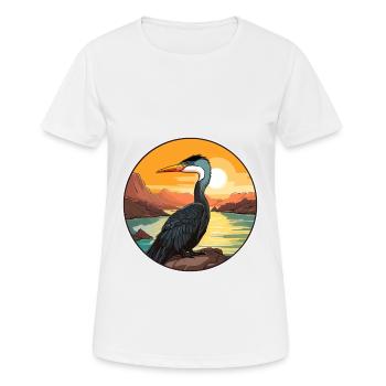 Kormoran Bunte Aquarell-Karikatur Kawaii Haustier - Frauen T-Shirt atmungsaktiv - Weiß - Vorne - AI Model Female 172 dark (172cm)