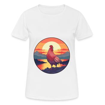 Chicken Colorful Watercolor Cartoon Kawaii Animal - Women's Breathable T-Shirt - white - Front - AI Model Female 172 dark (172cm)