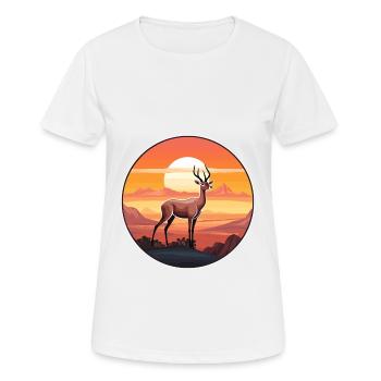Impala Buntes Aquarell Cartoon Kawaii Tier - Frauen T-Shirt atmungsaktiv - Weiß - Vorne - AI Model Female 172 dark (172cm)