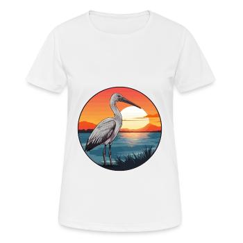 Ibis Colorful Watercolor Cartoon Kawaii Animal - Women's Breathable T-Shirt - white - Front - AI Model Female 172 dark (172cm)