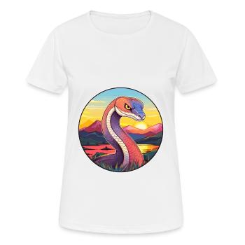 Cobra Snake Colorful Watercolor Cartoon Kawaii Pet - Women's Breathable T-Shirt - white - Front - AI Model Female 172 dark (172cm)
