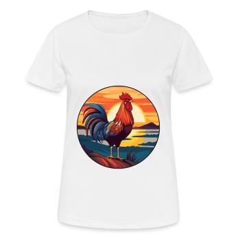 Hahn Buntes Aquarell Cartoon Kawaii Tier - Frauen T-Shirt atmungsaktiv - Weiß - Vorne - AI Model Female 172 dark (172cm)