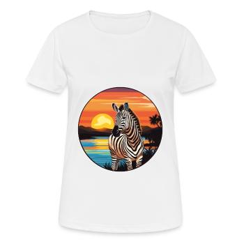 Zebra Colorful Watercolor Cartoon Kawaii Animal - Women's Breathable T-Shirt - white - Front - AI Model Female 172 dark (172cm)