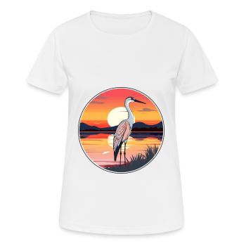 Crane Pet Colorful Watercolor Cartoon Kawaii Pet - Women's Breathable T-Shirt - white - Front - AI Model Female 172 dark (172cm)