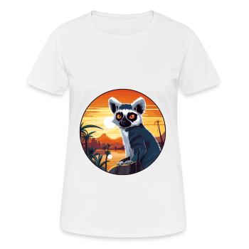 Lemur Colorful Watercolor Cartoon Kawaii Animal - Women's Breathable T-Shirt - white - Front - AI Model Female 172 dark (172cm)