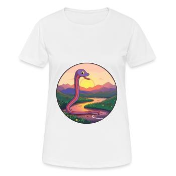 Ver de terre coloré aquarelle dessin animé kawaii animal de compagnie - T-shirt respirant Femme - blanc - Devant - AI Model Female 172 dark (172cm)