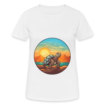 Turtle Colorful Watercolor Cartoon Kawaii Animal - Women's Breathable T-Shirt - white - Front - AI Model Female 172 dark (172cm)