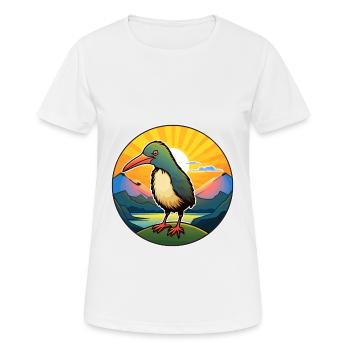 Kiwi Vogel Buntes Aquarell Cartoon Kawaii Haustier - Frauen T-Shirt atmungsaktiv - Weiß - Vorne - AI Model Female 172 dark (172cm)