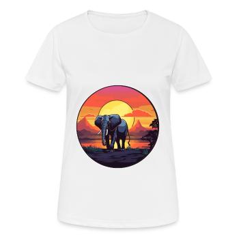 Elephant Colorful Watercolor Cartoon Kawaii Animal - Women's Breathable T-Shirt - white - Front - AI Model Female 172 dark (172cm)