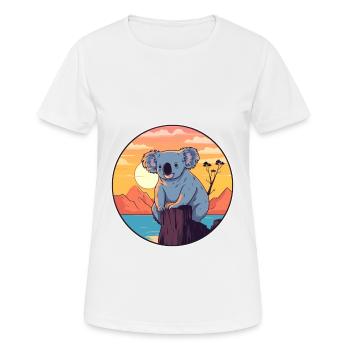 Koala Colorful Watercolor Cartoon Kawaii Animal - Women's Breathable T-Shirt - white - Front - AI Model Female 172 dark (172cm)