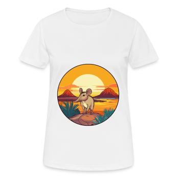 Elephant Shrew Colorful Watercolor Cartoon Kawaii - Women's Breathable T-Shirt - white - Front - AI Model Female 172 dark (172cm)