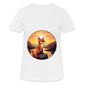 Gelehrter Fuchs Buntes Aquarell Cartoon Kawaii Haustier - Frauen T-Shirt atmungsaktiv - Weiß - Vorne - AI Model Female 172 dark (172cm)