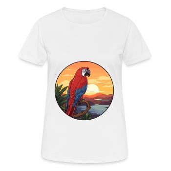 Parrot Colorful Watercolor Cartoon Kawaii Animal - Women's Breathable T-Shirt - white - Front - AI Model Female 172 dark (172cm)