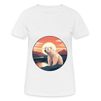 Polar Bear Colorful Watercolor Cartoon Kawaii Pet - Women's Breathable T-Shirt - white - Front - AI Model Female 172 dark (172cm)