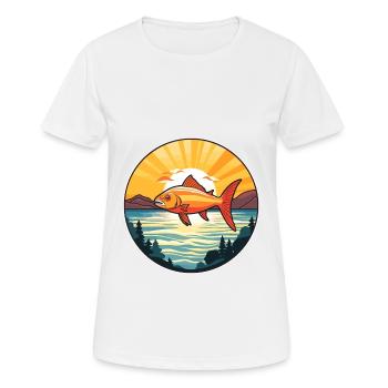 Fish Colorful Watercolor Cartoon Kawaii Animal - Women's Breathable T-Shirt - white - Front - AI Model Female 172 dark (172cm)