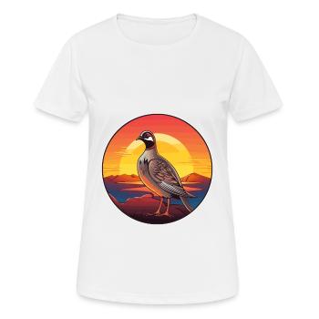 Perdrix coloré aquarelle dessin animé Kawaii animal de compagnie - T-shirt respirant Femme - blanc - Devant - AI Model Female 172 dark (172cm)