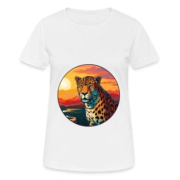 Leopard Colorful Watercolor Cartoon Kawaii Animal - Women's Breathable T-Shirt - white - Front - AI Model Female 172 dark (172cm)