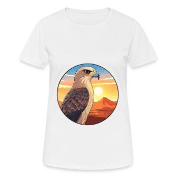 Falcon Colorful Watercolor Cartoon Kawaii Animal - Women's Breathable T-Shirt - white - Front - AI Model Female 172 dark (172cm)