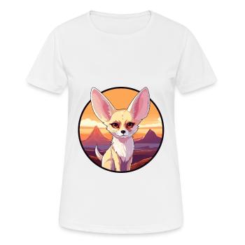 Fennec Fuchs Buntes Aquarell Cartoon Kawaii Haustier - Frauen T-Shirt atmungsaktiv - Weiß - Vorne - AI Model Female 172 dark (172cm)