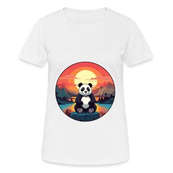 Panda Buntes Aquarell Cartoon Kawaii Tier - Frauen T-Shirt atmungsaktiv - Weiß - Vorne - AI Model Female 172 dark (172cm)