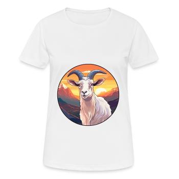 Chèvre Aquarelle Colorée Dessin Animé Kawaii Animal - T-shirt respirant Femme - blanc - Devant - AI Model Female 172 dark (172cm)