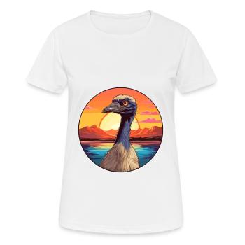 Emu Colorful Watercolor Cartoon Kawaii Animal - Women's Breathable T-Shirt - white - Front - AI Model Female 172 dark (172cm)