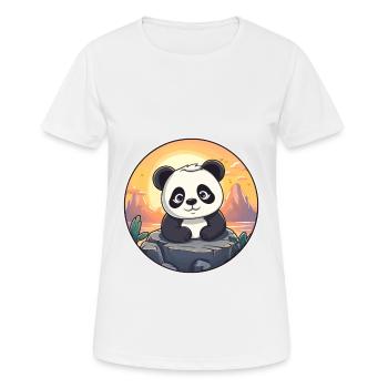 Panda Colorful Watercolor Cartoon Kawaii Animal - Women's Breathable T-Shirt - white - Front - AI Model Female 172 dark (172cm)