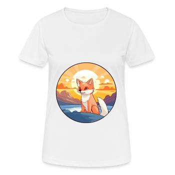 Fuchs Buntes Aquarell Cartoon Kawaii Tier - Frauen T-Shirt atmungsaktiv - Weiß - Vorne - AI Model Female 172 dark (172cm)