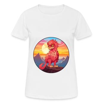 Griffon Aquarelle Colorée Dessin Animé Kawaii Animal - T-shirt respirant Femme - blanc - Devant - AI Model Female 172 dark (172cm)